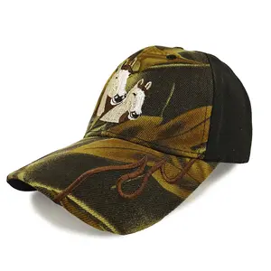 Vintage Western Cowboy Camo Baseball Cap - Double Horse Embroidered, Adjustable, Breathable Acrylic Trucker Dad Hat, Unisex Sun Protection for Men, Ideal for Rodeo, Outdoor Hunting, Casual Country Wear, Camo Print Hats, Casual Hats