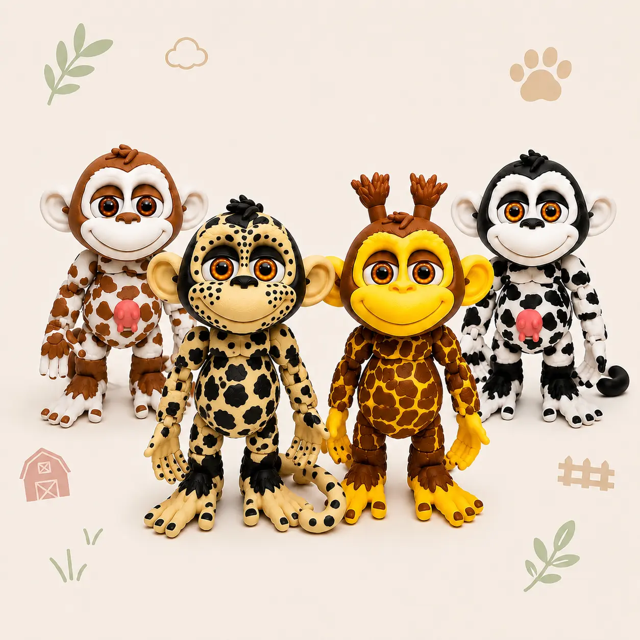 5"/6" The Monkey’s Den – HixTown Exclusive Farm & Safari Monkeys