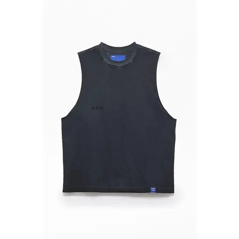 A.R.C. Men's Washed Black Vintage Wash Cut Off Muscle T-Shirt