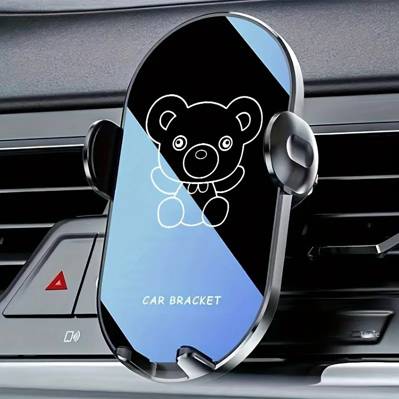 1pc Car Mobile Phone Bracket The New Car With Navigation Support Rack Bear Cartoon Car Air Outlet Fixed Vent Mount Mobile Phone Rack Car Cellphone Mount Cellphone Holder For Car Cell Phone Holder