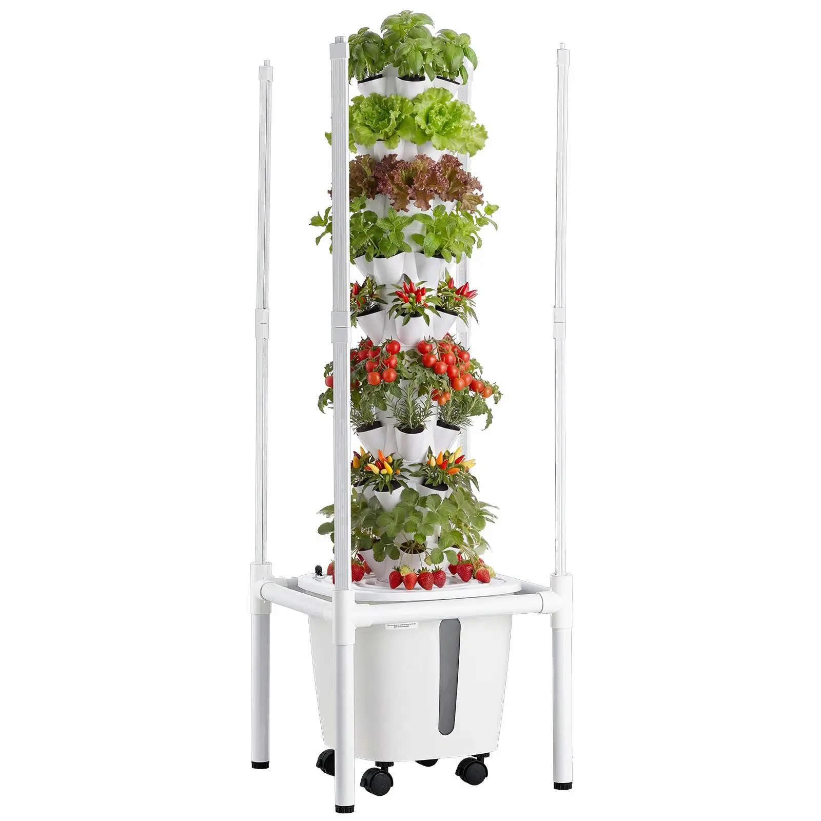 【SummerFinds】VEVOR Hydroponic Tower, 45 Pods 9 Tiers Hydroponics Growing System Kit with LED Grow Light, App Control & Casters, Vertical Home Garden with 20L Water Tank & Pump for Indoor Herbs, Fruits, Vegetables