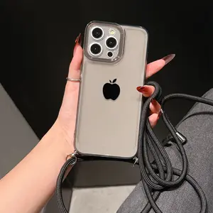 Convenient Lanyard Phone Case Cover with Adjustable Strap and Crossbody Shoulder Strap, Fashion Design, Tpu Anti-Drop Protection for iPhone