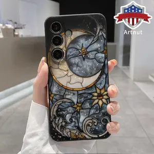 Case Compatible with Galaxy S24 Plus S25 S23 S22 Ultra S22+ Starnight Glass Pattern Matte Liquid Silicone Shock-resistant Ultra Thin Phone Cover