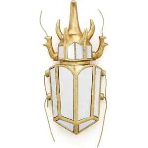 Decorative Bug and Dragonfly Mirrors - Gold Resin and Glass Wall Decor, Perfect for Victorian and European Themed Homes