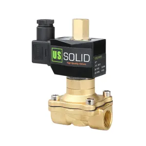 U.S. Solid 1/2" Brass Electric Solenoid Valve 110VAC NBR Seal N.O. Air Gas Fuel