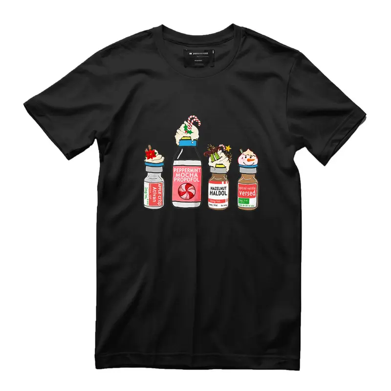 Peppermint Mocha Propofol Cute Christmas Nurse ER ED ICU RN T-Shirt