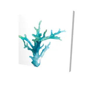 Begin Home Decor 2080-2424-CO54 24 x 24 in. Scandinavian Blue Watercolor Sea Coral Canvas - Home Decor