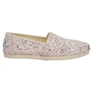 TOMS Womens Alpargata Slip On Flats Casual - Pink, White