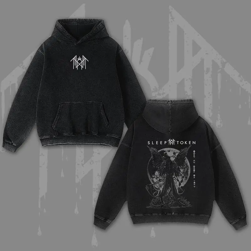 Sleep Token Wash Hooodie Unisex, Atmospheric Rock Merch for Fans, Atmospheric Rock Trending 2024 Progressive Rock Geometric Aesthetics