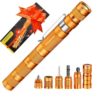 Gifts for Men Women  EDC Multitool 5-in-1 Tactical Survival Gear with Flashlight, Lighter(No Fuel), Glass Breaker, Whistle, Cutter, Compass, A Cool Birthday Gift, Nice Camping Tool Kit