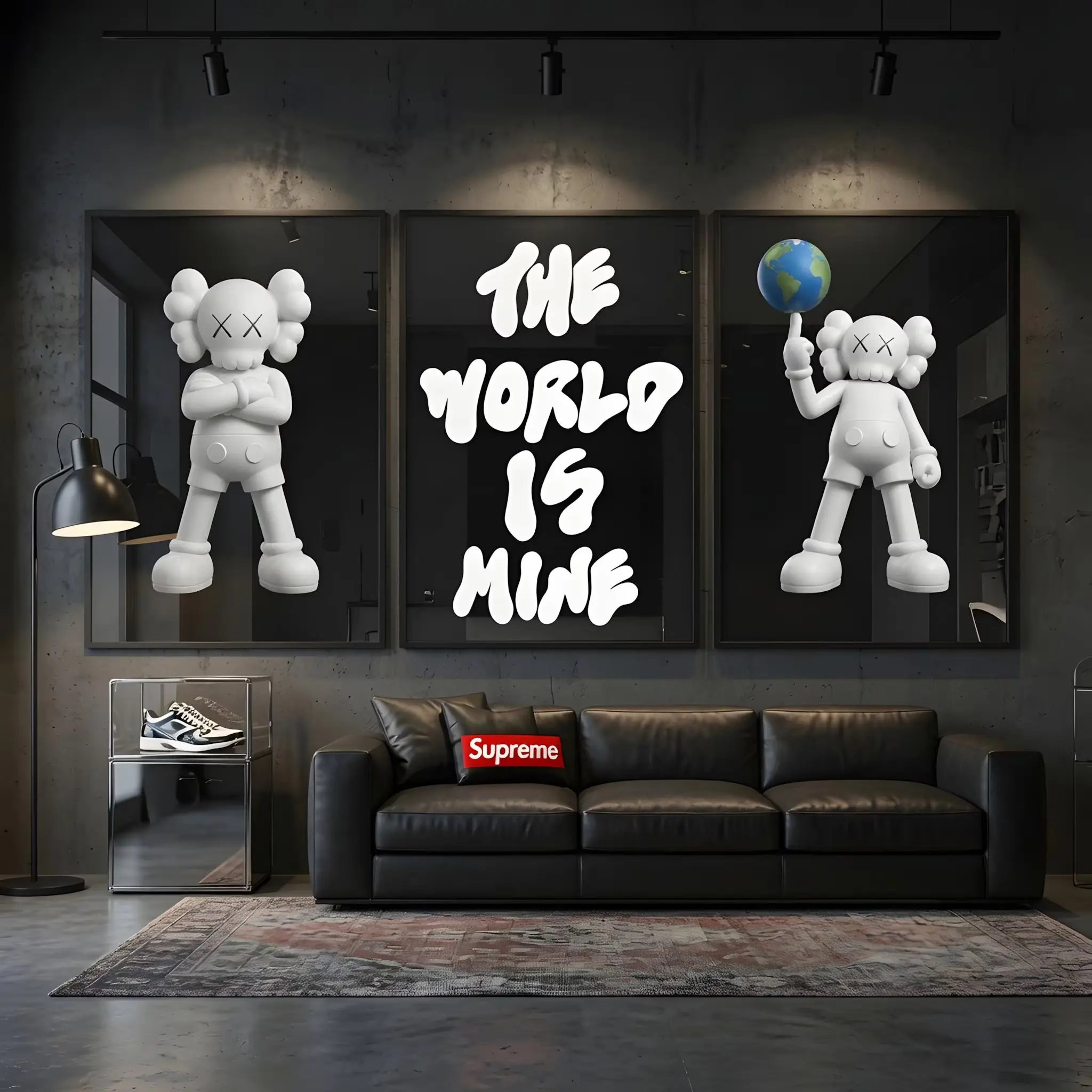 Kaws 3-Piece Wall Art Poster Set, Hypebeast Room Decor, Streetwear Digital Art Prints, Artful Statement Piece