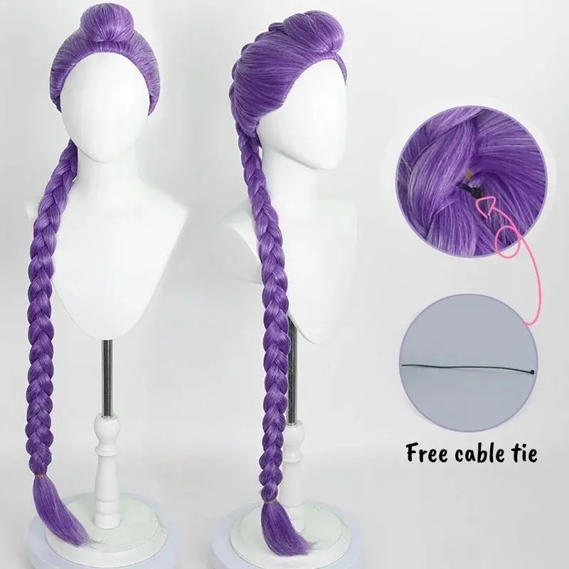 New Movie Kpop Anime Cosplay Wigs Purple Black Red Long Hair Heat Resistant Synthetic Wigs Carnival Props
