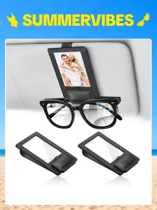 New 2 in 1 Sunglass & Photo Holder for Car, Strong Magnetic Leather Sunglasses Holder, Car Visor Picture Holder Clip, 2026 Upgraded No Fall No Slide Car Visor Accessories