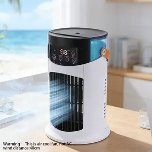 USB Fan with 6 Speed Settings, 1-6 Hour Timer, Mist Humidifier & 7 Color LED Night Light, Quiet Desktop Fan for Bedroom Office Travel, Mist Fan Cooler, Portable Led Fan