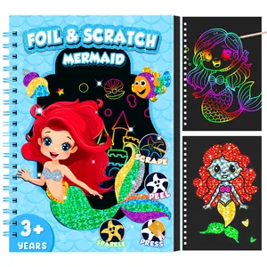 Foil & Scratch Mermaid Art Kit for Kids 2-in-1 Creative Activity Book Mess Free DIY Craft Set for Girls Boys Ages 4 and up Perfect for Home Outdoor Fun Travel Toys Easter Christmas Gifts