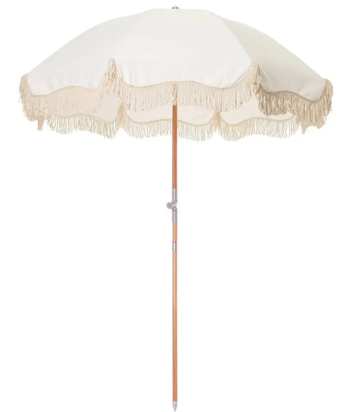 Monaco Black Stripe Premium Beach Umbrella - Versatile Design for Outdoor Use