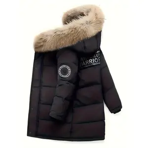 Boys' Heavy-Duty Winter Jacket with Full-Zip Closure, Hooded Coat - Thermal Insulated Cold Weather Outerwear, Full-Zip Front Closure, Machine Washable - Perfect School