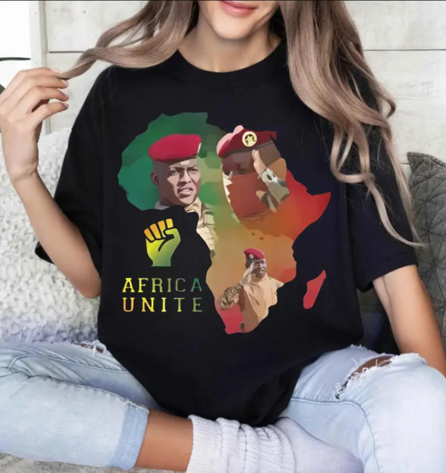 Africa Unite T-shirt, Featuring Support for President Ibrahim Traore and Pan-African Unity Movement T-shirt, Support Africa T-shirt