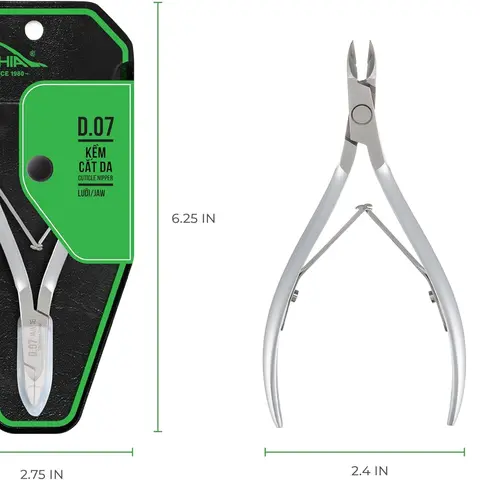 NGHIA D-07 Stainless Steel Cuticle Nipper Clippers - Sharp-Bladed, Durable Unisex Manicure Tool, Ergonomic Grey Design, Precise Trimming, Cuticle Remover Tool, Salon or Home Use Supplies