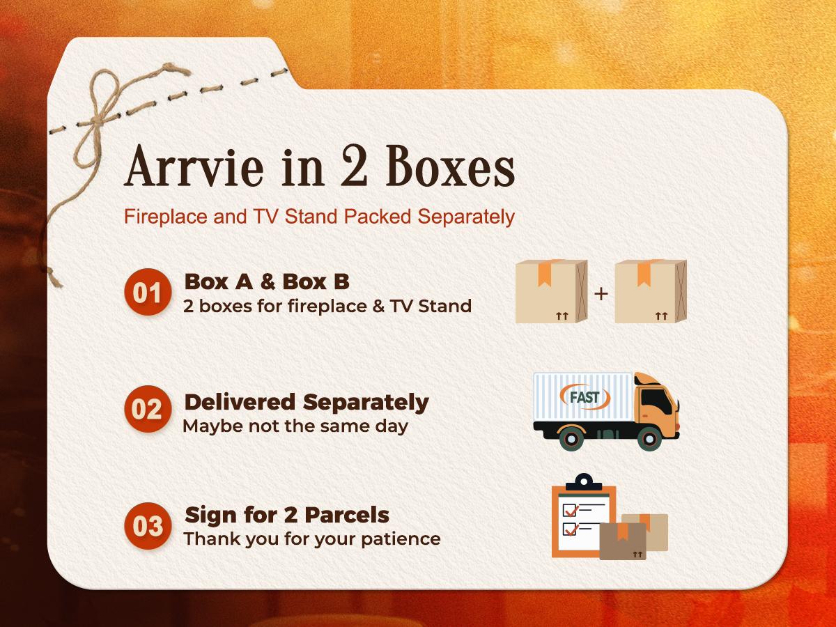 【2 Packages Shipping】PRAISUN 70'' Fireplace TV Stand with 42'' Electric Fireplace, Farmhouse TV Stand for 65 75 Inch TV, Entertainment Center TV Console with 3 Drawers, Fluted Design, for Living Room