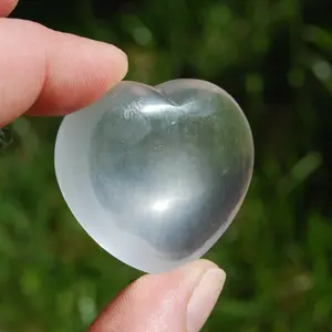 ONE 1.5" Girasol Clear Quartz Crystal Heart