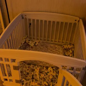 Plastic Pet Playpen, Durable Puppy Playpen with Lockable Door and Non-Slip Bottom, Portable Indoor Outdoor Puppy Pen