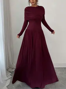 Elegant Long Sleeve Cocktail Dress for Women, Formal Evening Church Wedding Guest Gown, Sophisticated Party Dress for Special Occasions