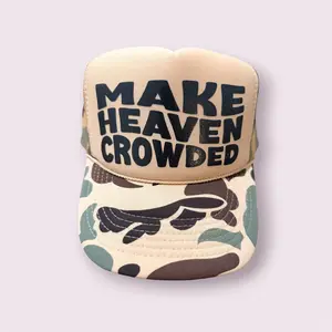 Make Heaven Crowded Camo and Olive Unisex Foam Trucker Hat