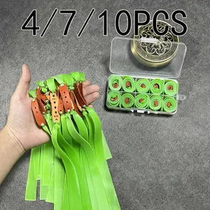 Piaoyu4/7/10pcs Outdoor Archery Accessories Rubber Bands, Accessory Set, 1.0mm Thick Flat Latex Material, Durable Elasticity, Includes Storage Box