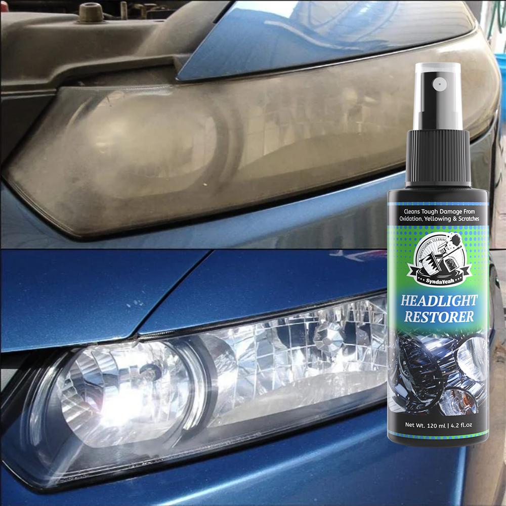 Automotive Headlight Restoration Cleaner, effectively cleaning oxidized yellowing and fine scratches, maintaining clear headlight brightness, slowing aging, eco-friendly and non-damaging, providing long-lasting protection for headlights