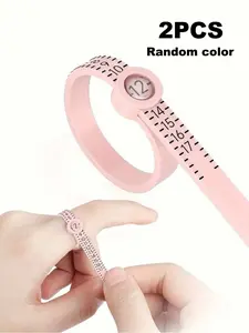 Adjustable Ring Sizer Set, 2-Piece Jewelry Measurement Tools, Plastic Reusable Ringsize Gauge 1-17 Us Size, Essential Jewellery Adjuster, Modern