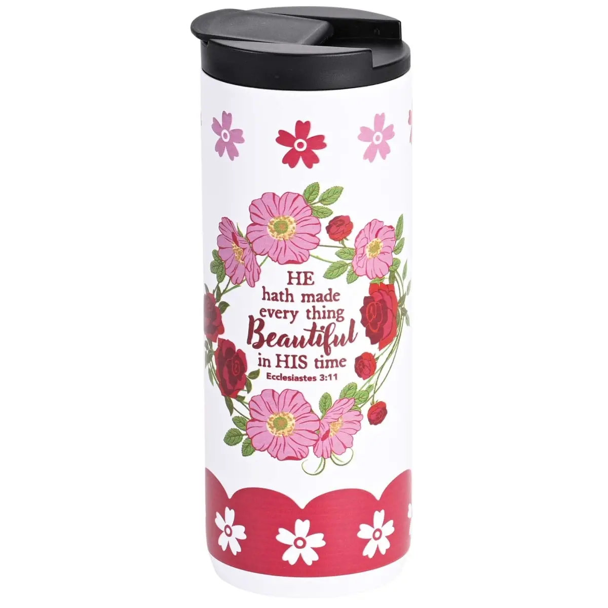 Dicksons 20 Oz Stainless Steel Vacuum Flask Tumbler - TUMW17 Model, "He Hath Made Everything" Design, with Lid