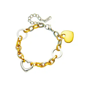 niche simple temperament personalized stainless steel circle love bracelet personalized versatile jewelry women