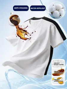 Men's  Premium Cotton Crew Neck T-Shirts Set-Oversized  Waterproof, anti fouling, and oil resistant Short Sleeve Tees for Casual Daily Wear