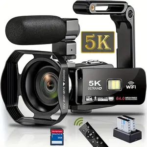 5K 64MP Vlogging Camcorder with 3.0" Touch Screen, IR Night Vision, 18X Digital Zoom, WiFi Connectivity, 32GB SD Card, Built-in Microphone, 2.4G Remote Control Recorder for Video Recording