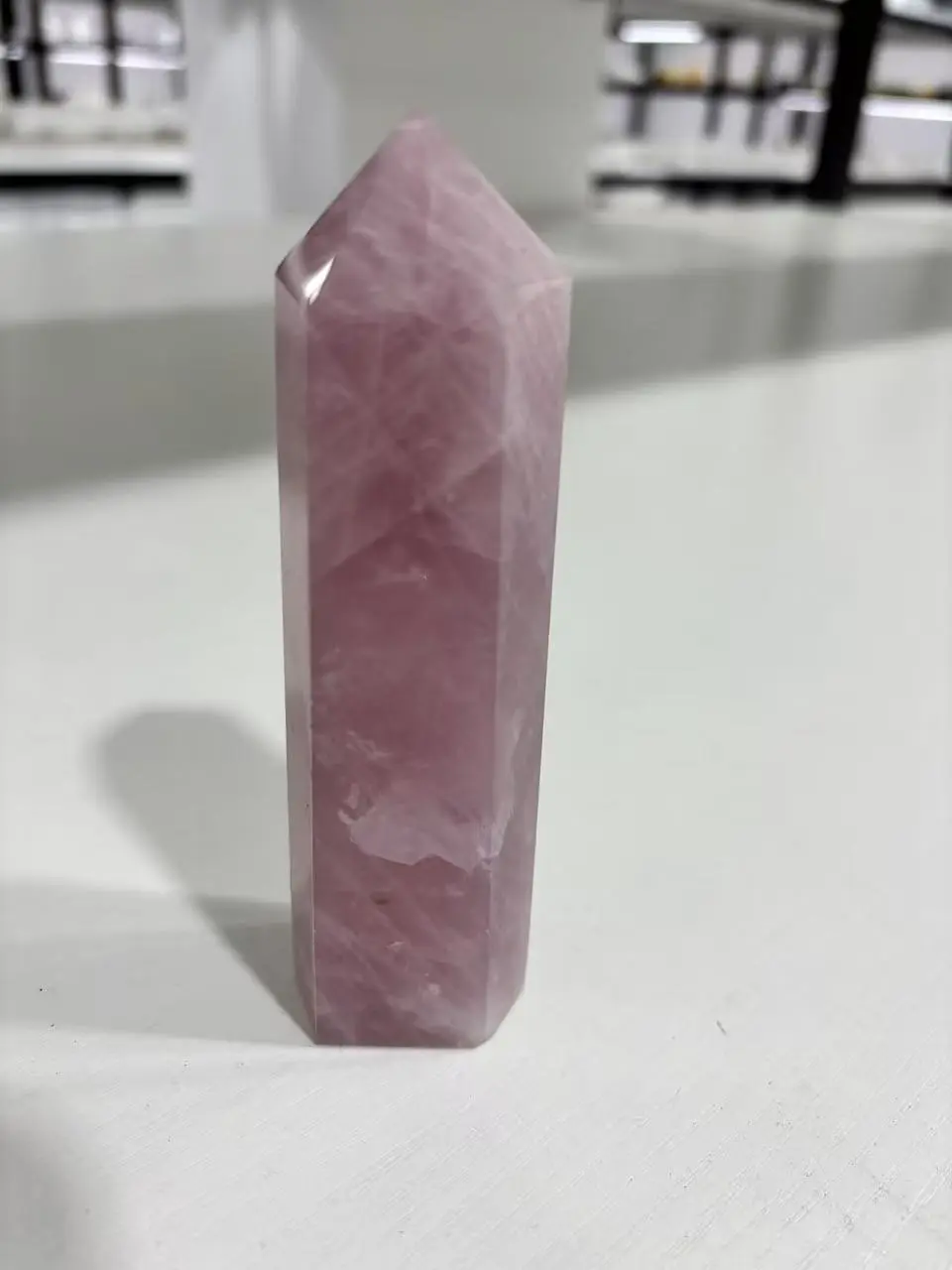 Natural Rose Quartz Crystal Point | Healing Wand for Home Decor