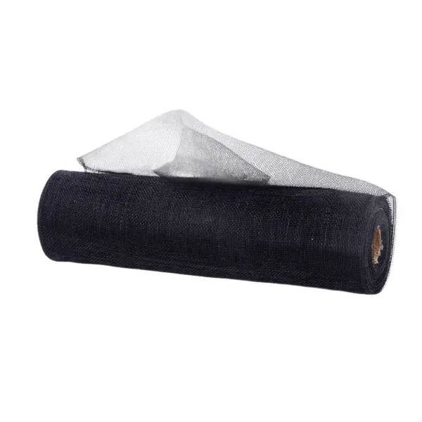 10.25" x 10yd Fine Weave Mesh in Black with Foil
