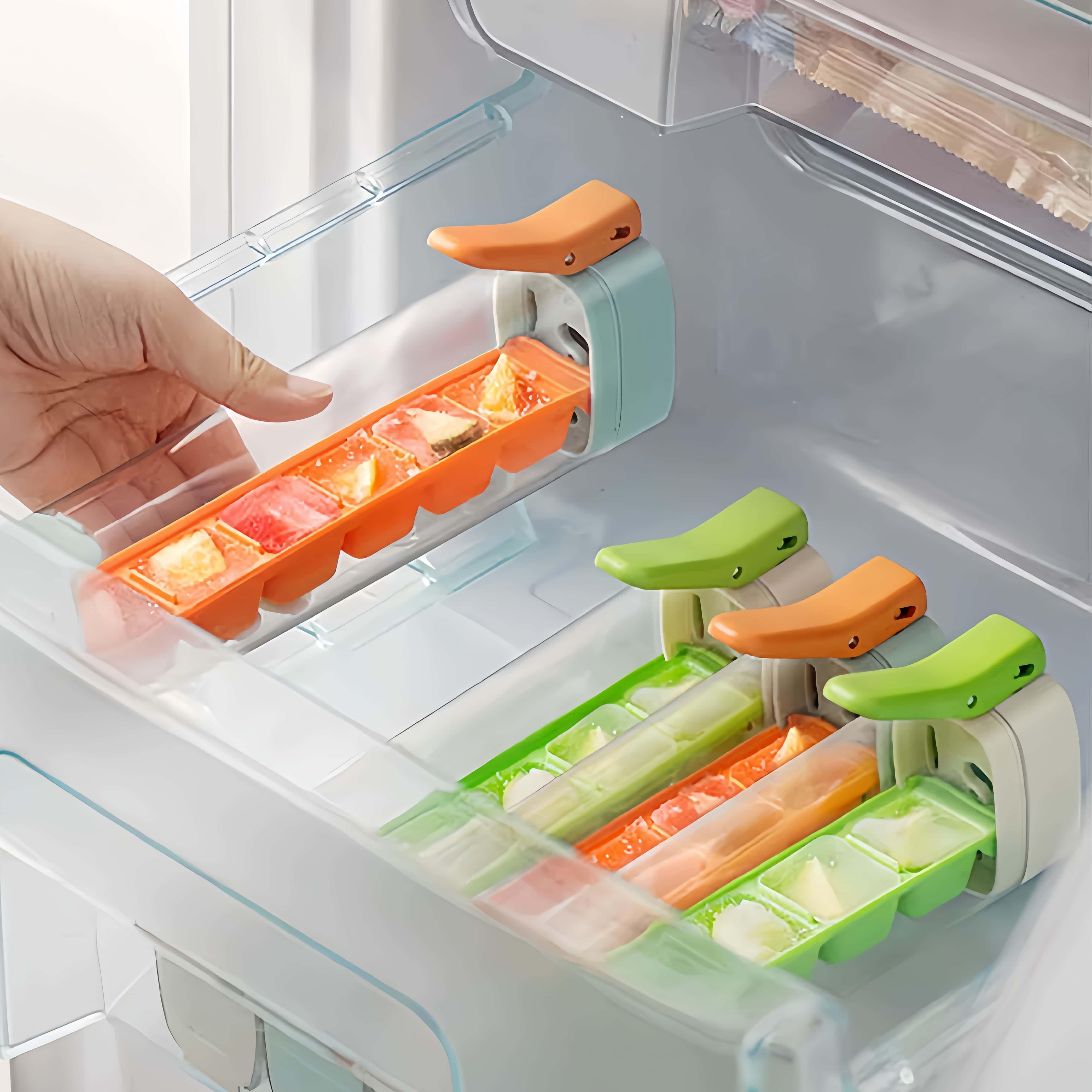 Ice Cube Mold, 6 Grids Per Tray, One-Click Ice Release Ice Box, Ideal for Cocktails, Whiskey & Summer Drinks-MM
