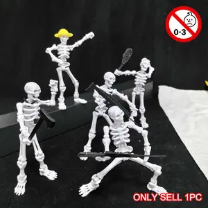 Skull Multi-Jointed Action Figure, DIY Assembly Toy, Collectible Desktop Decor Figurine, Choking Hazard Warning, No Battery Required
