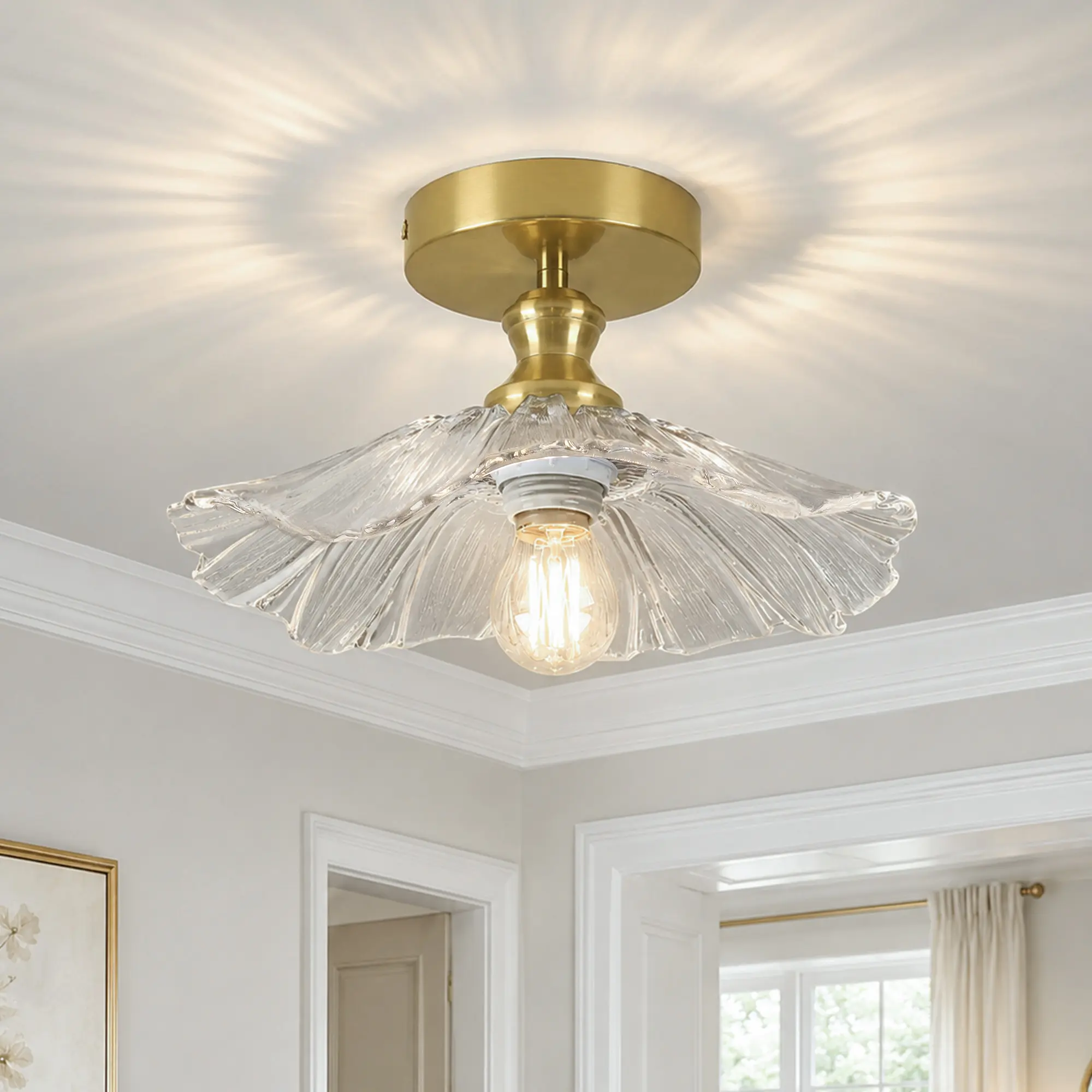11.02in Petal Flush Mount Ceiling Light