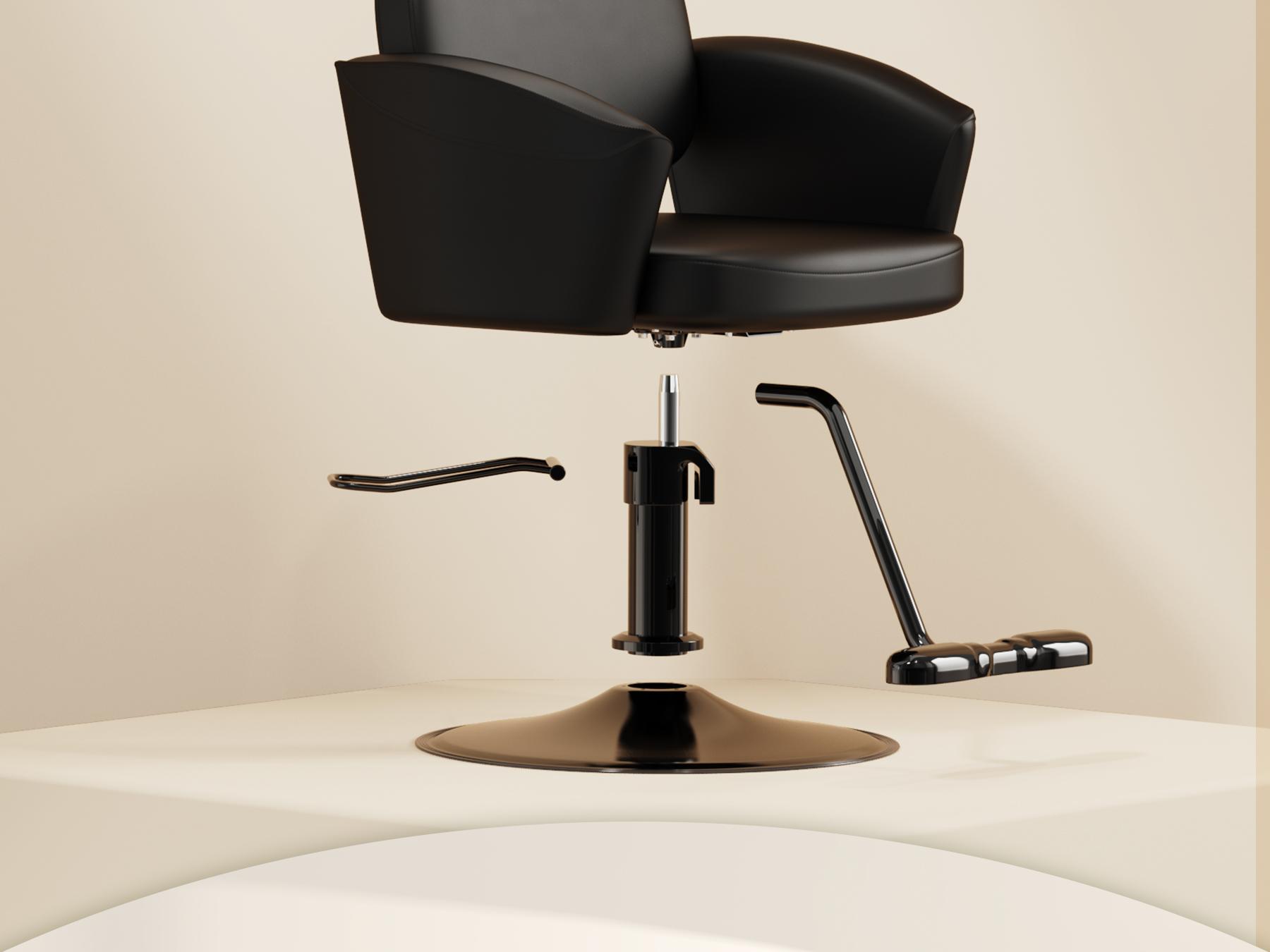 Baasha Luxury Black & Gold Salon Chair | Upgraded High-Resiliency Comfort Cushion | 360° Swivel & Hydraulic Height Adjustable | Scratch-Resistant PU Leather | Heavy Duty Metal Base Professional Styling Chair for Hair Stylists & Beauty Salons