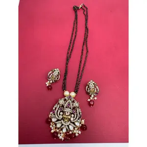 Lord Balaji Color Stone Color Beads Mangalsutra Necklace