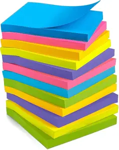 Sticky Notes - 12 Pads 3"x3" Colorful Self-Stick Post Notes Bulk for Office Desk Accessories & Teacher Classroom Must Haves Aesthetic School Supplies for Home Stocking Stuffers for Women