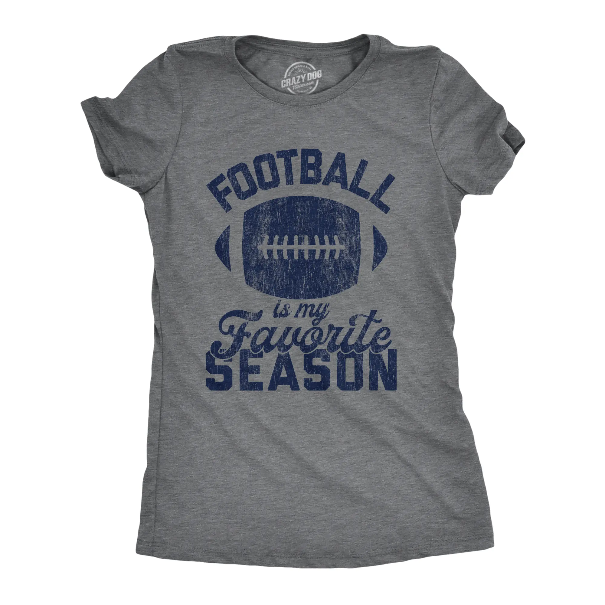 Womens Football Is My Favorite Season T Shirt Funny Big Game Sunday Graphic Novelty Tee Funny Womens T Shirts Cute Vintage Fashion Casual Ladies T-Shirt Gift Football Tops for Women Women's Novelty Tees Dark Grey