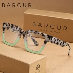 BARCUR Minimalist And Comfortable Large Frame Reading Glasses, High Quality Eyewear, Fashionable Decoration Enhances Visual Comfort, PC Lens Material Is Versatile For Daily Use, Thanksgiving Brand Packaging Is A Great Gift