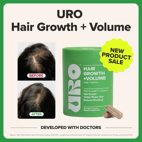 Hair Growth + Volume Capsules - URO – Clinically-Studied Serevelle Saw Palmetto to Support Thicker Hair and Reduction in Shedding & Thinning – 30 Day Supply (1 Capsule Daily)