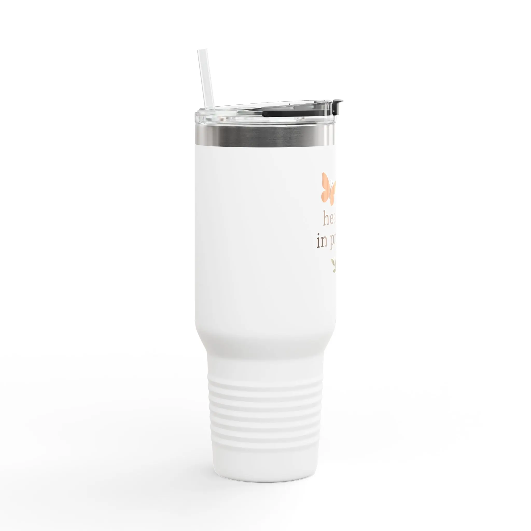 Healing in Progress travel mug | 40oz insulated tumbler with straw and handle