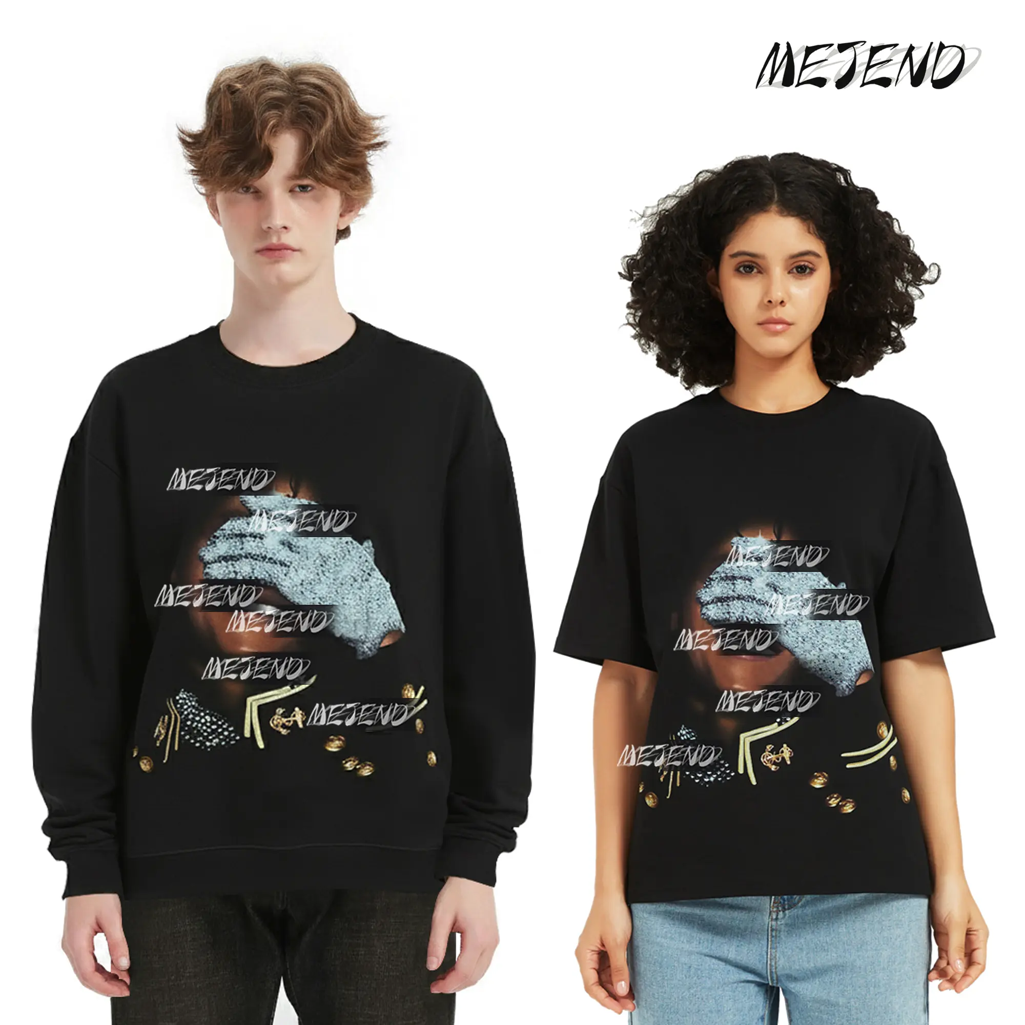 MeJend Printed Tshirt for Men, 250gsm Heavyweight Fabric, Cotton