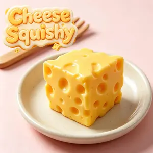 Cheese Squishy, Squishy Cheese Block Stress Relief Fidget Toy, Squeeze Toys for Holiday & Birthday Gifts