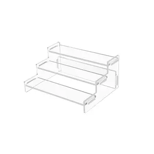 Transparent Display Stand, Acrylic Display Rack, Three-Tier Detachable Design, Easy Assembly, Staircase Style, Perfect for Action Figures & Collectibles